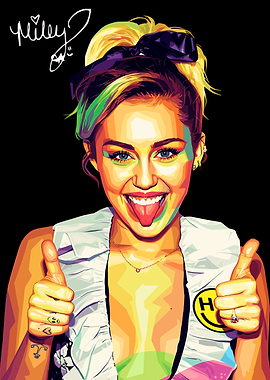 Miley Cyrus Pop Art Portrait