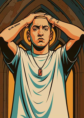 Eminem Portrait with Tattoos