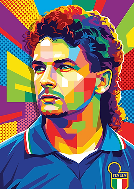 Roberto Baggio Pop Art Portrait
