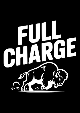 Full Charge Buffalo Black and White
