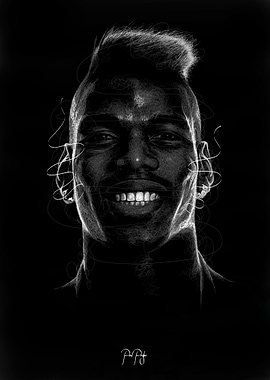 Paul Pogba Portrait - Black and White
