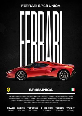 Ferrari SP48 Unica Red Sports Car