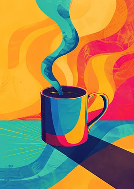 Colorful Coffee Cup Art