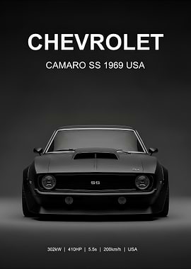Chevrolet Camaro SS 1969 black
