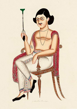 Holding a Hookah during 19th century