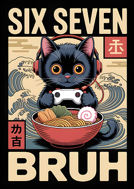 Gamer Cat Ramen Bruh