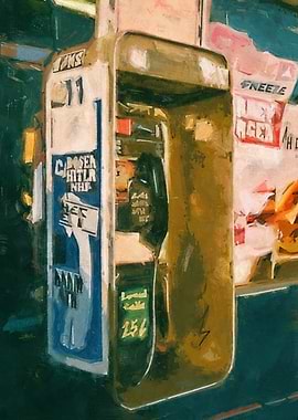 Vintage Payphone Painting