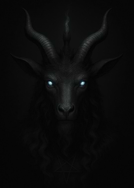 Dark Goat with Glowing Eyes