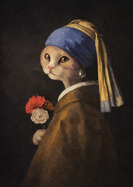 The cat with the Purrl Earring