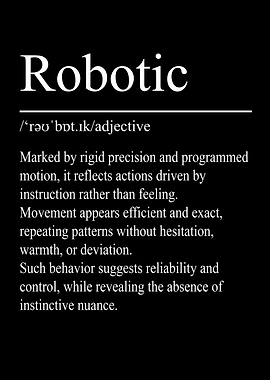 Robotic Definition – Black | Minimalist Typography Poster
