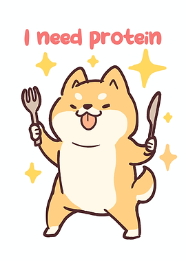 Cute Shiba Inu Needs Protein