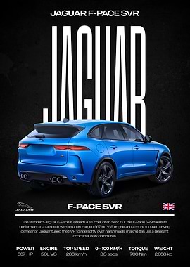 Jaguar F-Pace SVR Blue Car