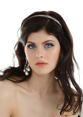 Alexandra Daddario Portrait with Jewelry