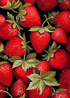 Strawberry Pattern Food art