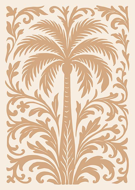 Palm Tree and Floral Ornament
