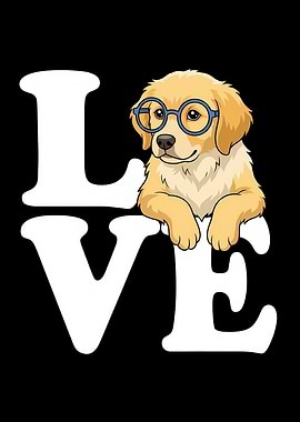 Dog Love with Glasses