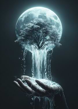 Moon Tree Waterfall in Hand