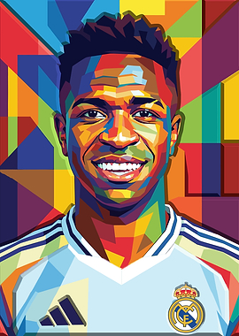 Vinicius Junior Colorful Portrait