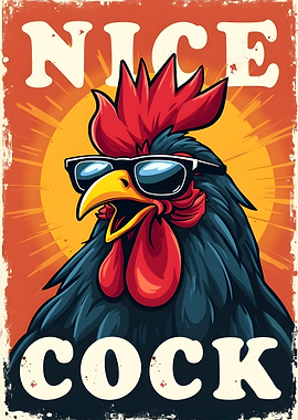 Nice Cock Rooster with Sunglasses