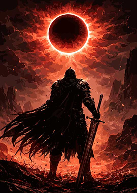 Dark Knight Under a Solar Eclipse