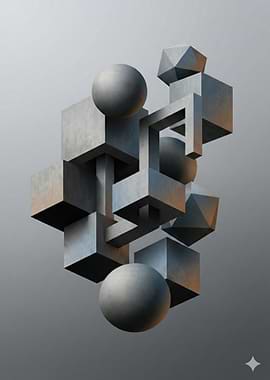 Abstract Geometric Composition with Spheres and Cubes