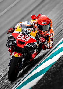 Marc Marquez Motorcycle Racing on Track