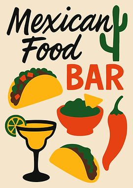 Mexican Food Bar Illustration