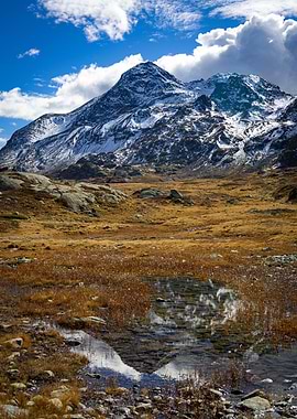 Snowy Mountain Reflection in water