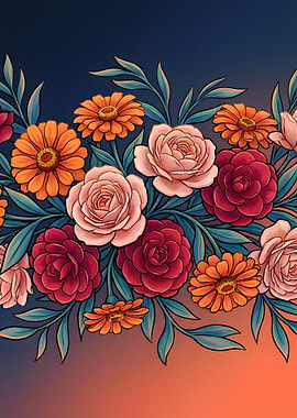 Floral Arrangement with Roses and Daisies