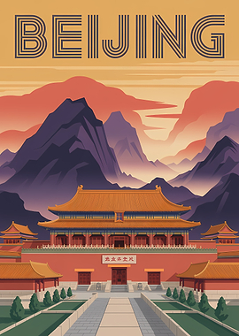 Beijing Travel Poster Art