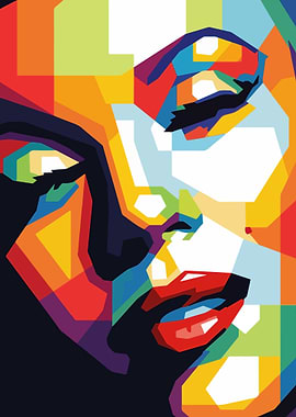 Colorful Pop Art Portrait of a Woman