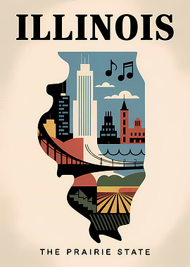 Illinois Travel Poster Art