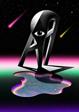 Abstract Eye Figure in Space