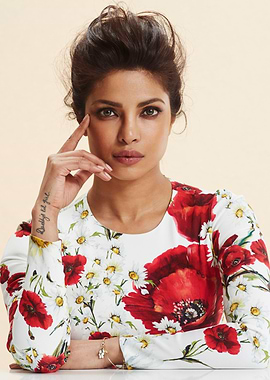 Priyanka Chopra Floral Portrait