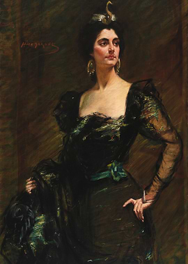 Portrait of a Woman in Black Dress