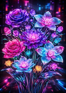 Neon Floral Arrangement