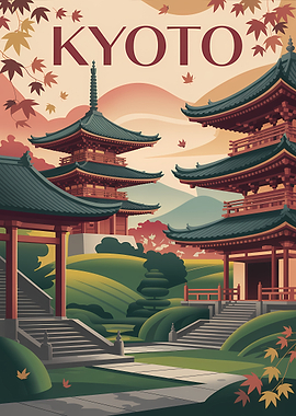 Kyoto Japanese Architecture Travel Poster