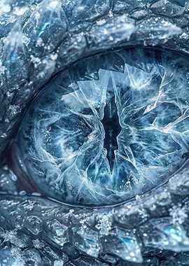 Icy Dragon Eye Close-Up