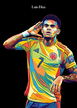 Luis Díaz Colorful Pop Art Portrait