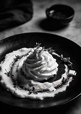Elegant Mashed Potatoes Black and White