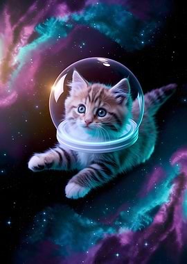 Astronaut Cat in Space