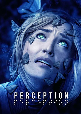 Perception: Woman with Moths, Intense Gaze