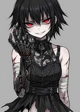 Anime Girl with Mechanical Arm