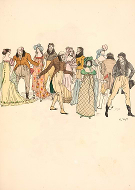 Regency Era Gathering Illustration
