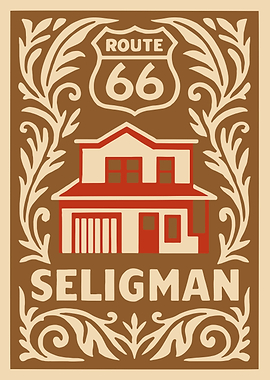 Seligman Route 66 House Illustration