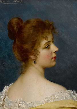 Elegant Portrait of a Woman in Profile