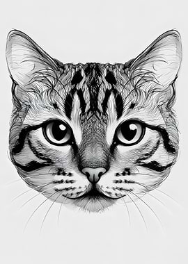 Cat Portrait in Black and White