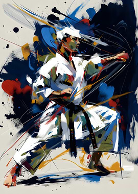 Karate Master Abstract Art