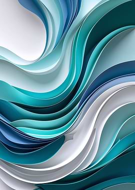 Fluid Abstract Waves – Modern Teal & Blue Flow Design