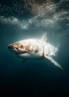 Great White Shark Underwater Portrait